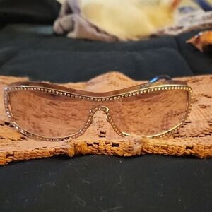 CHANEL Pink Rhinestone Sunglasses